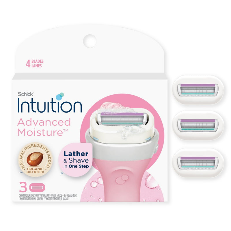 Schick Women's Intuition Advanced Moisture Women's Refills - Trial Size - 3ct