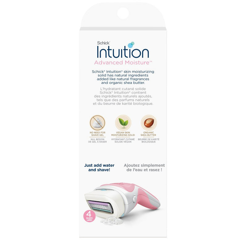 Schick Women's Intuition Advanced Moisture Women's Razor - Trial Size - 1 Razor Handle and 2 Refills