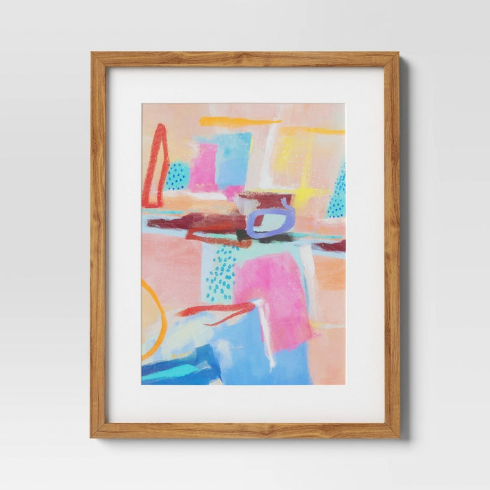 (Set of 2) 16" x 20" Painterly Collage Framed Wall Canvases - Threshold