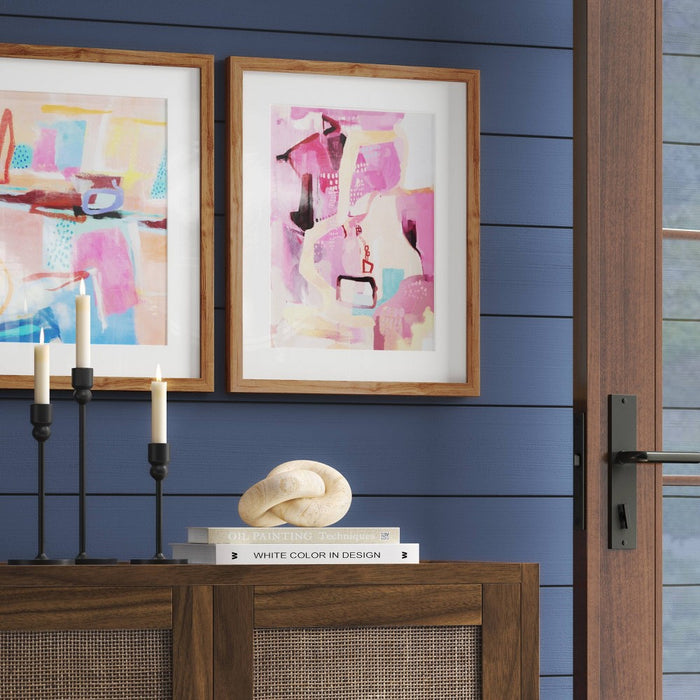 (Set of 2) 16" x 20" Painterly Collage Framed Wall Canvases - Threshold