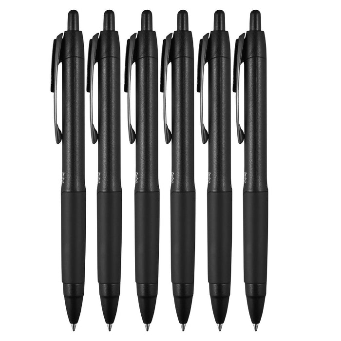 uniball 6pk 207 Plus+ Gel Pen 0.7mm Medium Point Black Ink Black Barrel