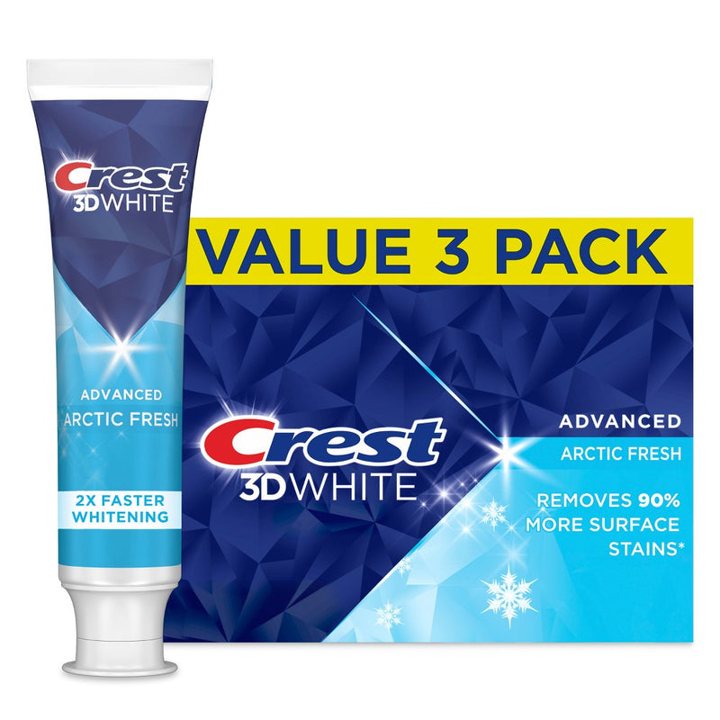Crest 3D White Advanced Teeth Whitening Toothpaste, Arctic Fresh - 3.3 oz