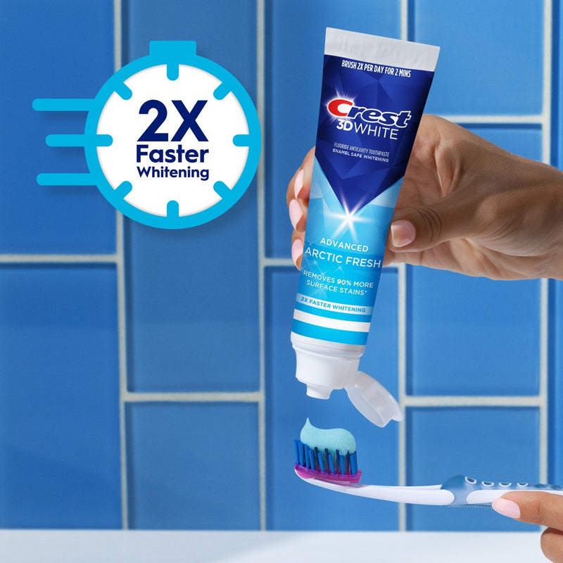 Crest 3D White Advanced Teeth Whitening Toothpaste, Arctic Fresh - 3.3 oz