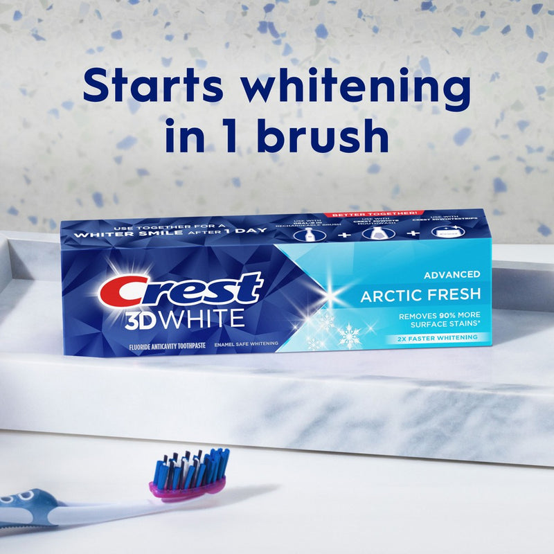 Crest 3D White Advanced Teeth Whitening Toothpaste, Arctic Fresh - 3.3 oz