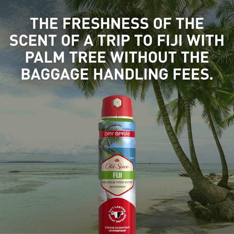 Old Spice Men's Antipespirant & Deodorant Invisible Dry Spray - Fiji Scent - Fresher Collection - 4.3oz