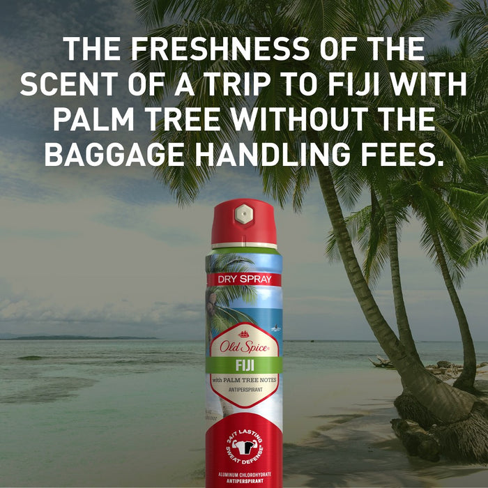 Old Spice Men's Antipespirant & Deodorant Invisible Dry Spray - Fiji Scent - Fresher Collection - 4.3oz