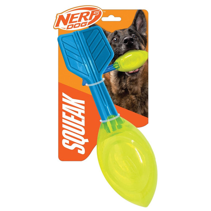 NERF 12" TPR Squeak Vortex Interactive Dog Toy - Green/Blue