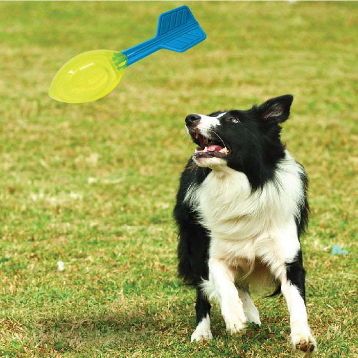 NERF 12" TPR Squeak Vortex Interactive Dog Toy - Green/Blue