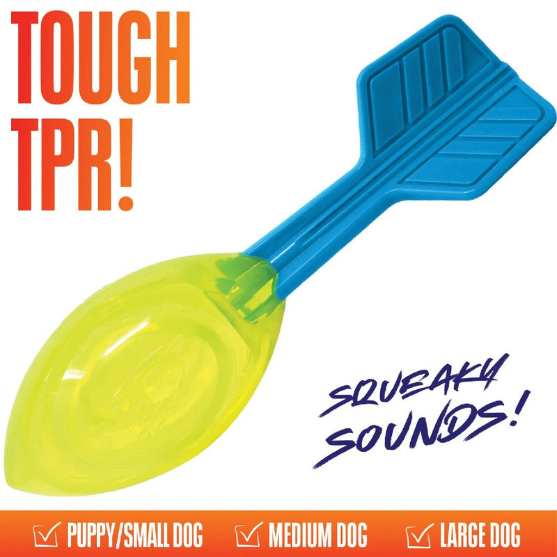 NERF 12" TPR Squeak Vortex Interactive Dog Toy - Green/Blue