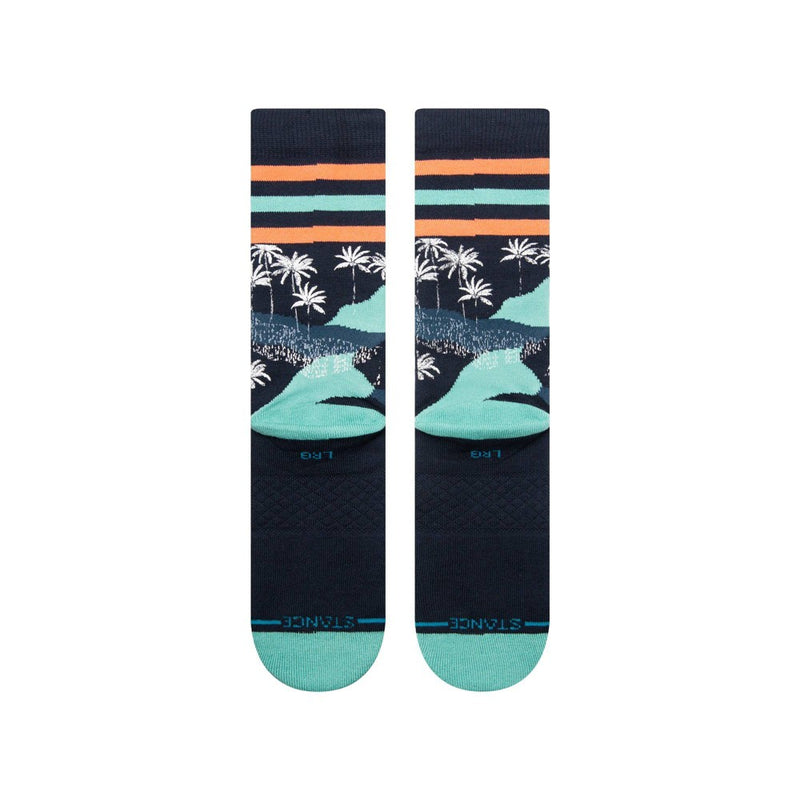 STANCE x WADE Men's Camo Print Palm Crew Socks - Blue L