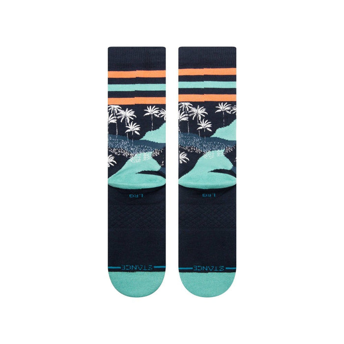 STANCE x WADE Men's Camo Print Palm Crew Socks - Blue L