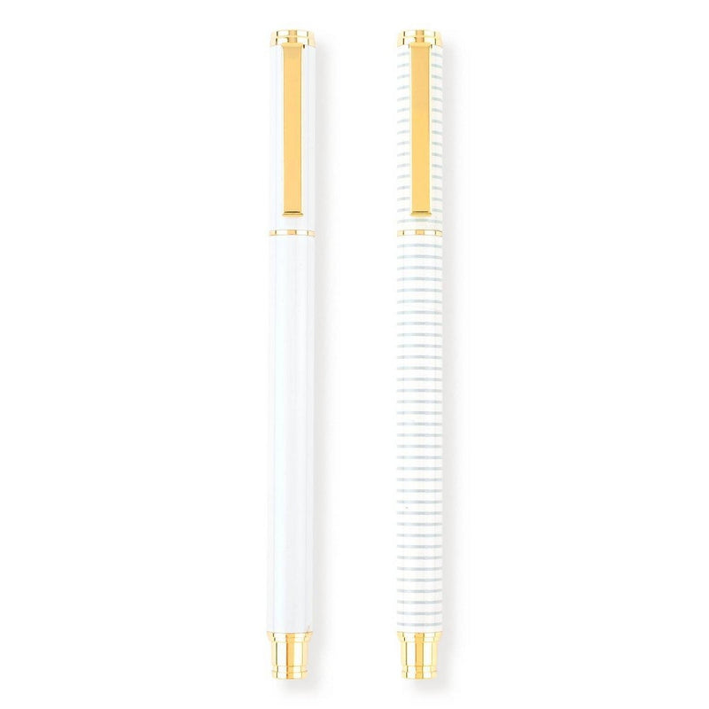 Sugar Paper Essentials 2pk Ballpoint Pen Black Ink White and Gold