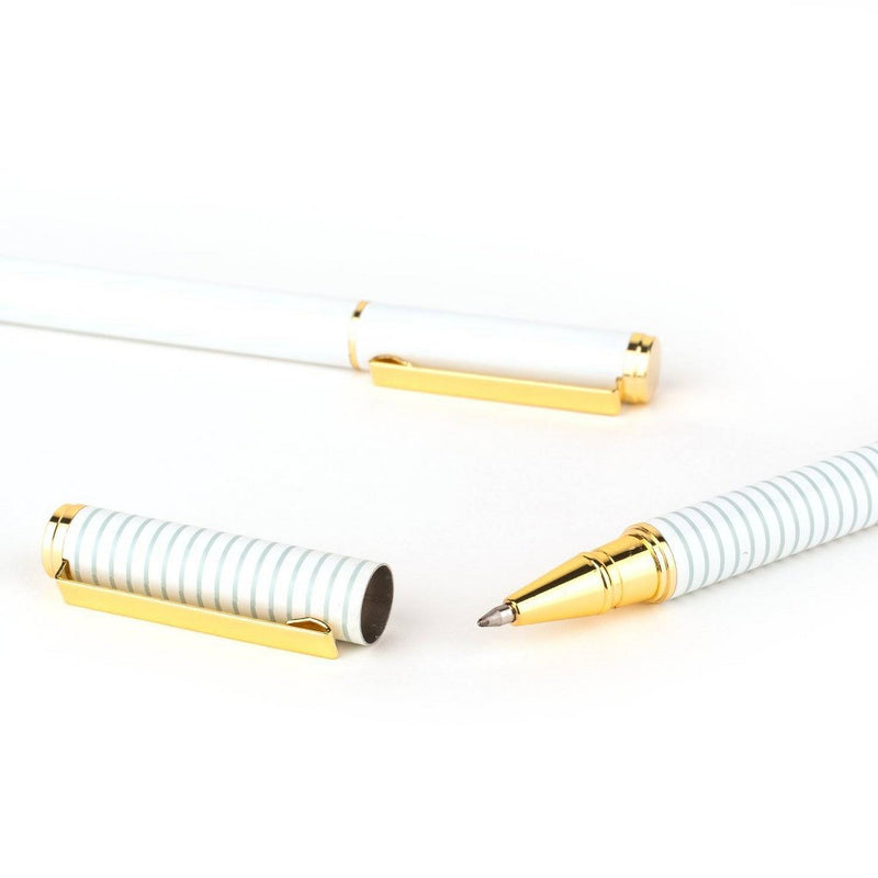 Sugar Paper Essentials 2pk Ballpoint Pen Black Ink White and Gold