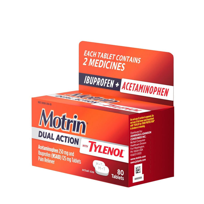 Motrin Acetaminophen Dual Action with Tylenol Pain Reliever - 80ct