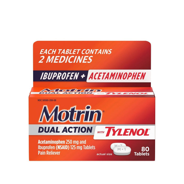 Motrin Acetaminophen Dual Action with Tylenol Pain Reliever - 80ct