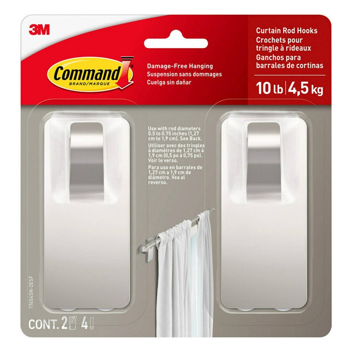 2pk Command Window Hooks Satin Nickel