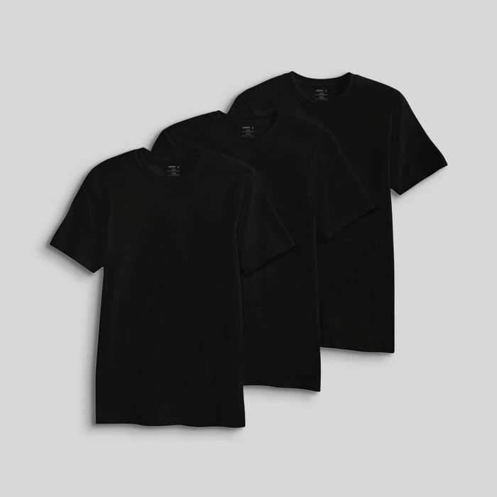 Jockey Generation Men's Stay New Cotton 3pk Crewneck Short Sleeve T-Shirt - Black S