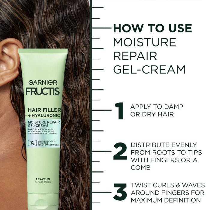 Garnier Fructis Hair Fillers Moisture Repair Leave In Cream for Curly Hair - 5 fl oz