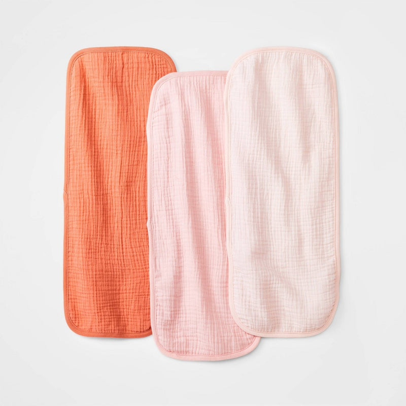 Baby 3pk Basic Muslin Burp Cloth - Cloud Island Pink