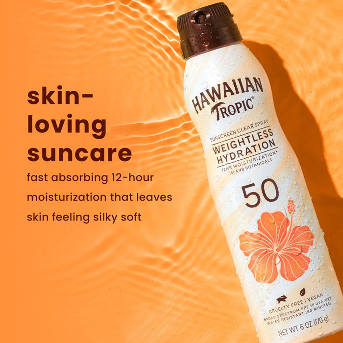 Hawaiian Tropic Silk Hydration Weightless Sunscreen C-Spray - SPF 50 - 6oz