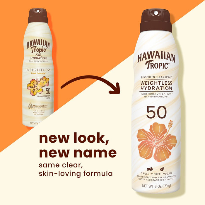 Hawaiian Tropic Silk Hydration Weightless Sunscreen C-Spray - SPF 50 - 6oz
