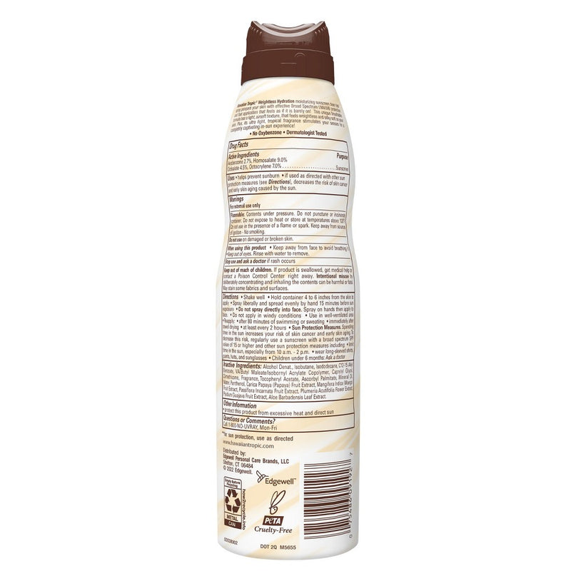 Hawaiian Tropic Silk Hydration Sunscreen Spray - SPF 50 - 6oz - EXP: 02/28