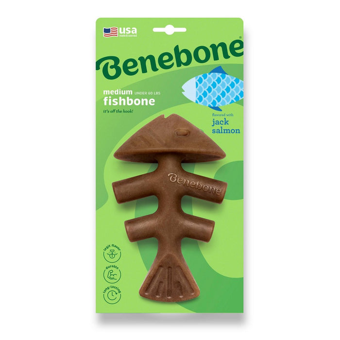 Benebone Fishbone Dog Chew Toy - Fish - M