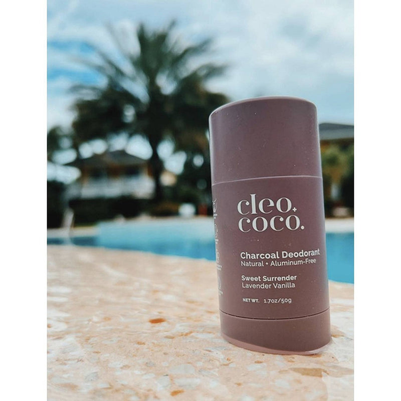 cleo+coco. Natural Charcoal Deodorant For Men and Women - Aluminum Free - Lavender Vanilla - 1.7oz