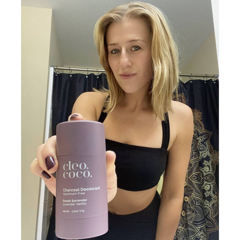 cleo+coco. Natural Charcoal Deodorant For Men and Women - Aluminum Free - Lavender Vanilla - 1.7oz