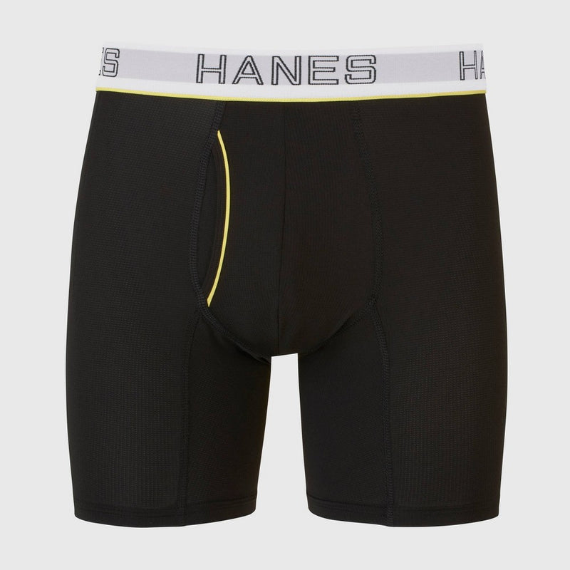 Hanes Originals Premium Men's Lightweight Mesh Comfort Flex Fit Boxer Briefs - Black L