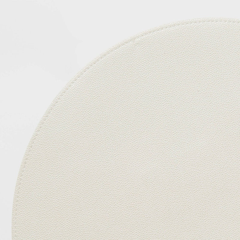 15" Round Pebble Faux Leather Charger Ivory - Threshold