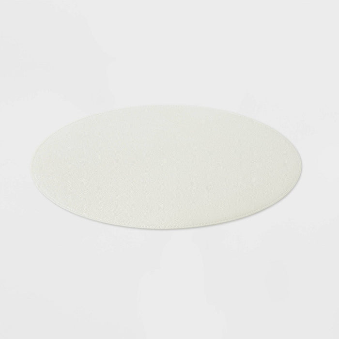 15" Round Pebble Faux Leather Charger Ivory - Threshold