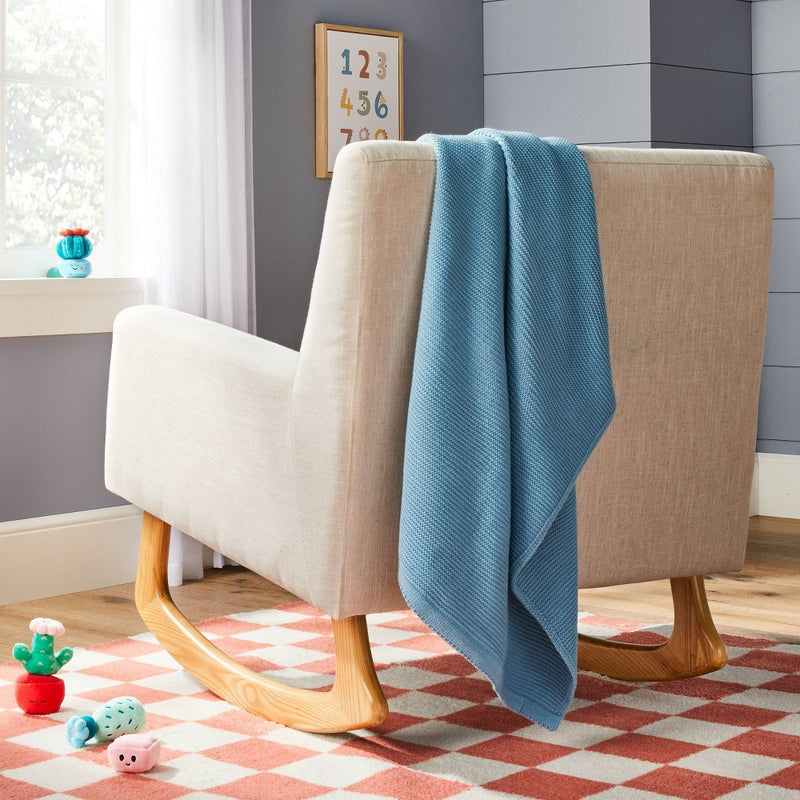 Knit Baby Blanket - Blue - Cloud Island