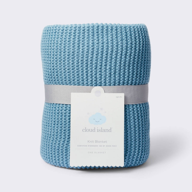 Knit Baby Blanket - Blue - Cloud Island