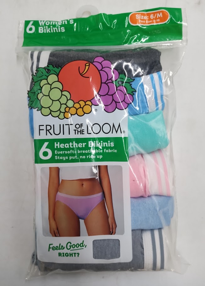 Fruit of the Loom Women's 6pk Bikini Underwear - SZ 6