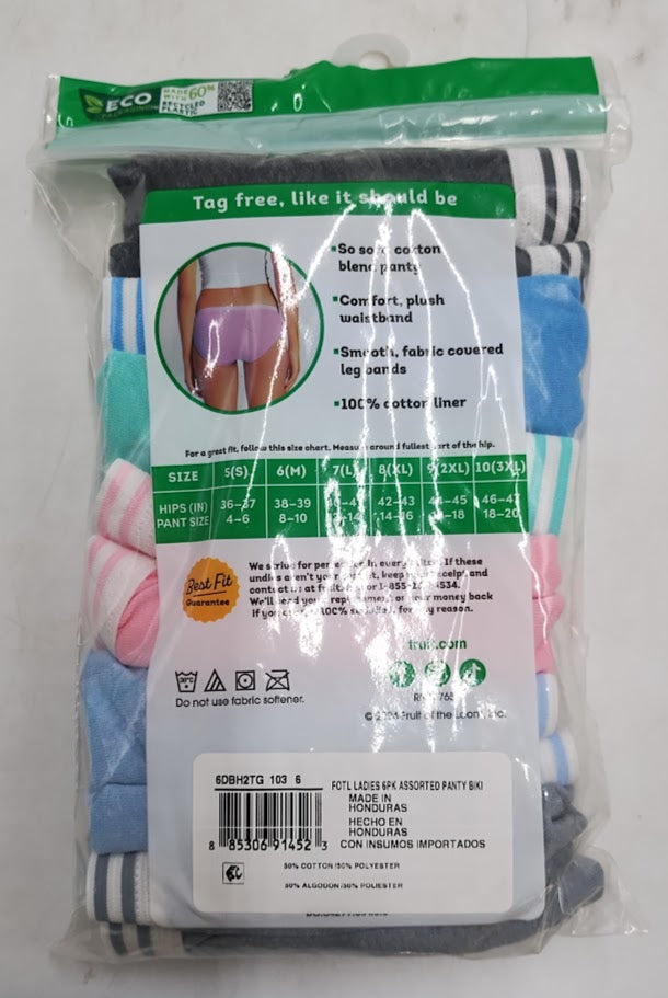 Fruit of the Loom Women's 6pk Bikini Underwear - SZ 6
