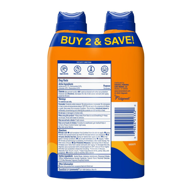 Banana Boat Ultra Sport Clear Spray Broad Spectrum Sunscreen - SPF 50 - 6oz/2pk