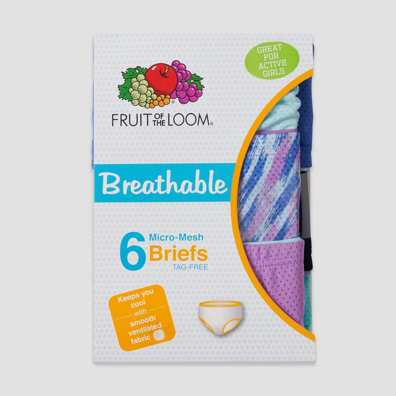 Fruit of the Loom Girls' Bonus Pack Breathable 6 Micro-Mesh Classic Briefs - Colors May Vary 16