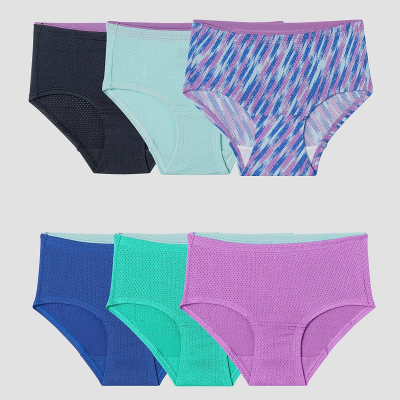 Fruit of the Loom Girls' Bonus Pack Breathable 6 Micro-Mesh Classic Briefs - Colors May Vary 16