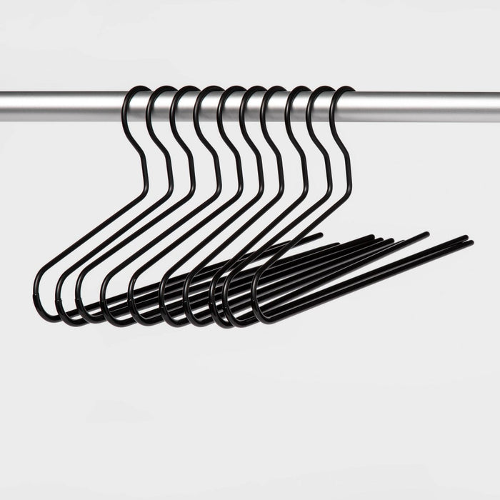 10pk Pant Hangers Black - Brightroom