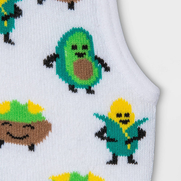 Women's Avocado & Chili 3pk Liner Socks - Xhilaration White/Black/Heather Gray 4-10