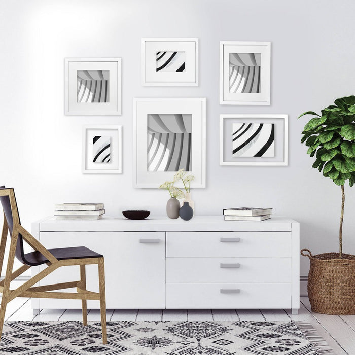 10" x 12" Matted to 5" x 7" Thin Gallery Frame White - Threshold
