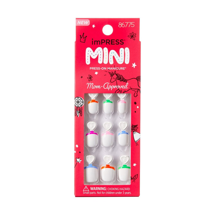 imPRESS Press-On Manicure Mini Fake Nails for Kids - French Pop - 20ct
