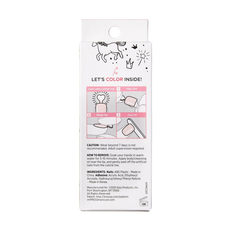 imPRESS Press-On Manicure Mini Fake Nails for Kids - French Pop - 20ct