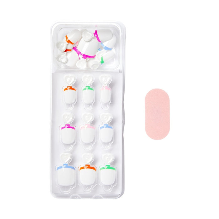 imPRESS Press-On Manicure Mini Fake Nails for Kids - French Pop - 20ct