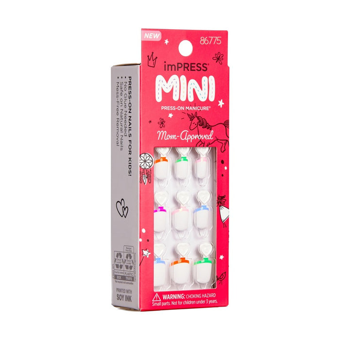 imPRESS Press-On Manicure Mini Fake Nails for Kids - French Pop - 20ct