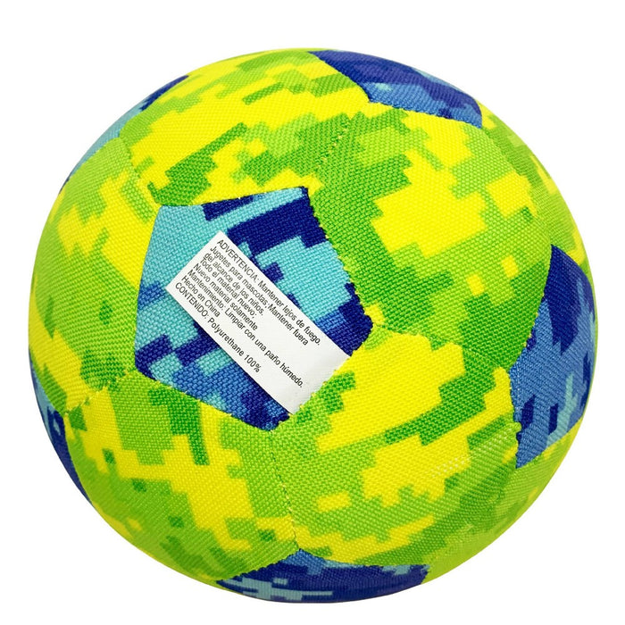 NERF 5" Nylon AirTuff Digital Camo Soccer Dog Toy - Blue/Green