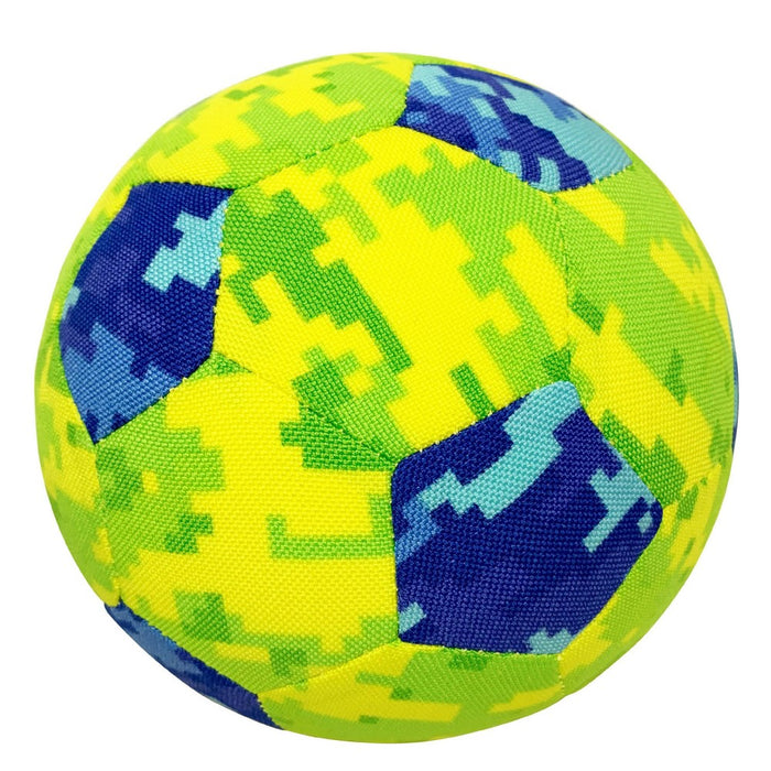 NERF 5" Nylon AirTuff Digital Camo Soccer Dog Toy - Blue/Green