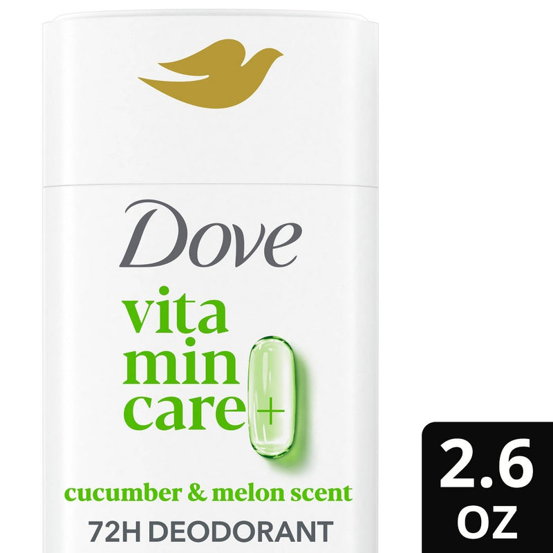Dove Beauty VitaminCare+ Aluminum Free Cucumber & Melon Deodorant Stick for Women - 2.6oz