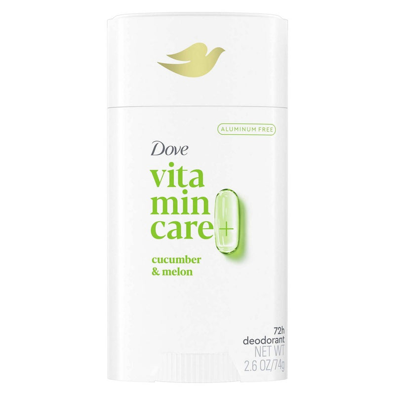 Dove Beauty VitaminCare+ Aluminum Free Cucumber & Melon Deodorant Stick for Women - 2.6oz